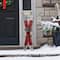 Glitzhome® 35" Red Wooden & Galvanized Ski Porch Décor